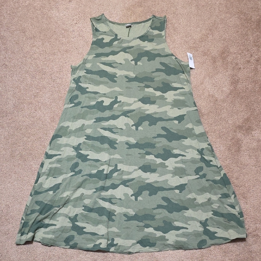 Old Navy Camo Green Swing Dress
